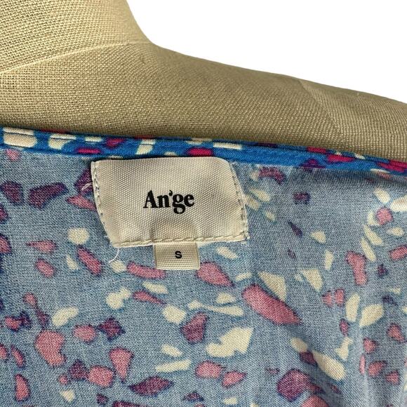 ANGE An'ge Blue Patterned Geometric Onessy Midi Dress Women's Size Small - Picture 5 of 7
